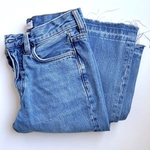 Free people style cropped raw hem high waist flare 24